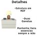 Mesa de Cabeceira 2 Gavetas 40 cm MDF Branco