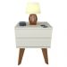 Mesa de Cabeceira 2 Gavetas 40 cm MDF Branco com Pés