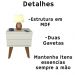 Mesa de Cabeceira 2 Gavetas 40 cm MDF Branco com Pés
