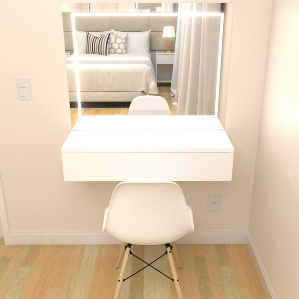 Penteadeira Suspensa com Gaveta 60 cm MDF Branco