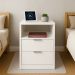 Kit 2 Mesas De Cabeceira 40cm Branco Com 2 Gavetas E 1 Nicho Feita Em Mdf Para Quarto Lateral Da Cama E Escritório