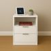 Kit 2 Mesas De Cabeceira 40cm Branco Com 2 Gavetas E 1 Nicho Feita Em Mdf Para Quarto Lateral Da Cama E Escritório