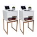 Kit Duas Mesas De Cabeceira 30cm Branco Eco Industrial 1 Gaveta E 1 Nicho Com Base De Metal Dourada Para Lateral Da Cama Fl Decor