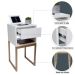 Kit Duas Mesas De Cabeceira 30cm Branco Eco Industrial 1 Gaveta E 1 Nicho Com Base De Metal Dourada Para Lateral Da Cama Fl Decor