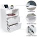 Mesa De Cabeceira 40cm Branca Com 1 Nicho E 2 Gavetas Para Lateral De Cama E Escritório