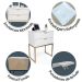 Mesa De Cabeceira Industrial 40cm Branco 2 Gavetas Com Base Metal Dourada Para Quarto Lateral Da Cama