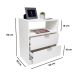 Mesa de Cabeceira Branca 50cm com 2 Gavetas e Nicho Mdf Lateral Cama