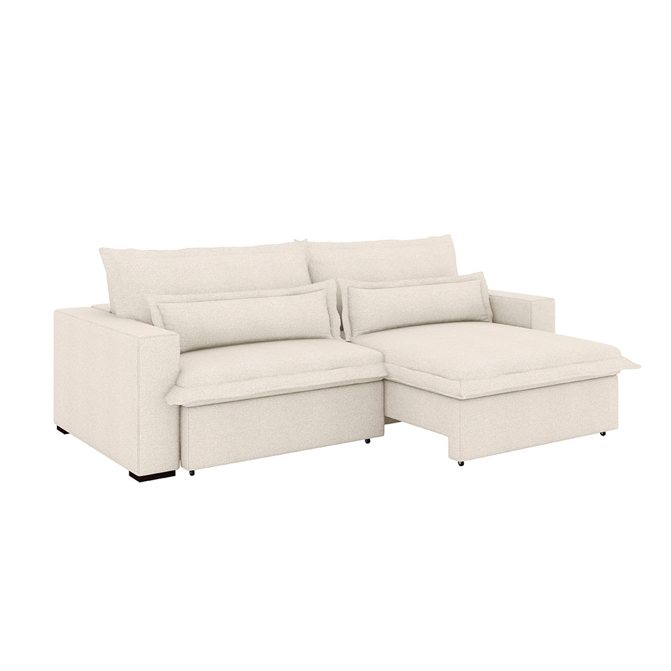 Sofá 3 Lugares Retrátil e Reclinável Bali Linho Cru 240 cm