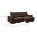 Sofá 3 Lugares Retrátil e Reclinável Flexforma Premier Veludo Chocolate 230 cm