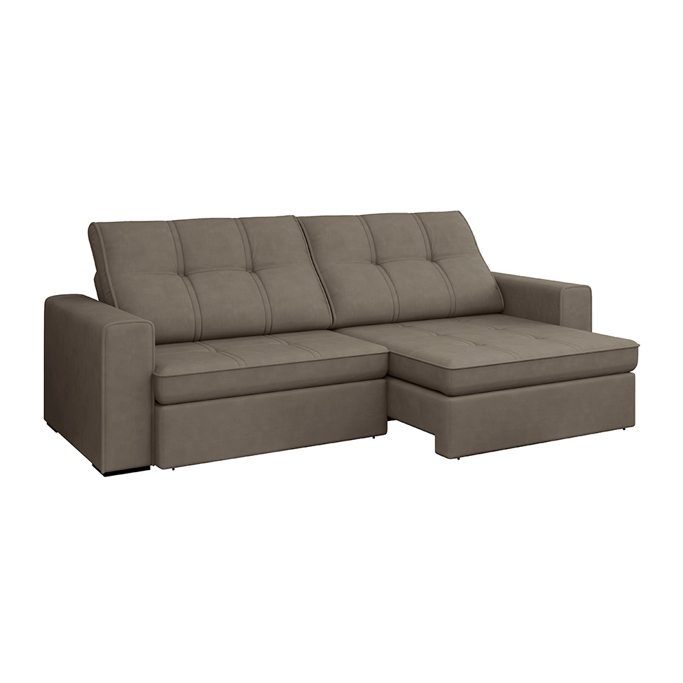 Sofá 3 Lugares Retrátil e Reclinável Flexforma Versalhes Camurça 230 cm