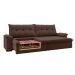 Sofá 3 Lugares Retrátil e Reclinável com USB Flexforma Triton Veludo Chocolate 230 cm