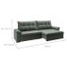 Sofá 3 Lugares Retrátil e Reclinável com USB Flexforma Triton Veludo Cinza 230 cm