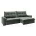 Sofá 3 Lugares Retrátil e Reclinável com USB Flexforma Triton Veludo Cinza 230 cm