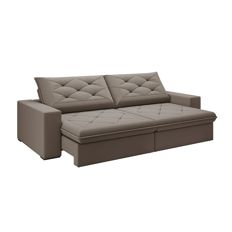 Sofá 4 Lugares Retrátil e Reclinável Flexforma Premier Camurça 250 cm