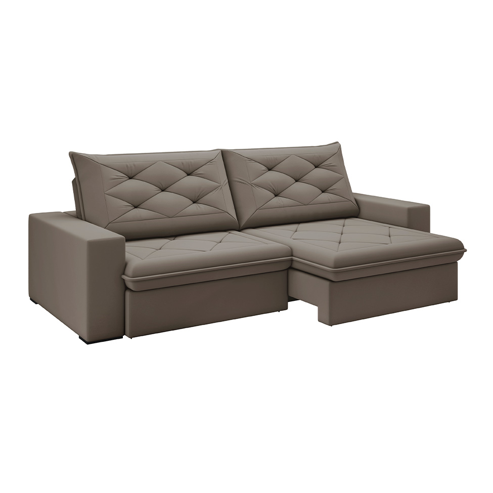 Sofá 4 Lugares Retrátil e Reclinável Flexforma Premier Camurça 250 cm