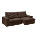 Sofá 4 Lugares Retrátil e Reclinável Flexforma Premier Veludo Chocolate 250 cm