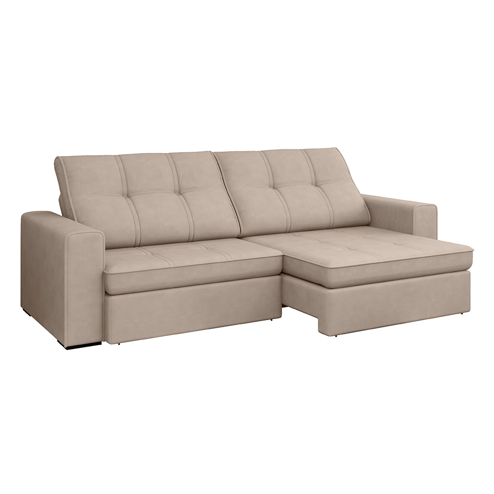 Sofá 4 Lugares Retrátil e Reclinável Flexforma Versalhes Camurça 250 cm