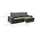 Sofá 5 Lugares Retrátil e Reclinável Flexforma Premier Veludo Cinza 290 cm