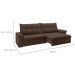 Sofá 5 Lugares Retrátil e Reclinável cm USB Flexforma Triton Veludo Chocolate 290 cm