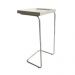 Mesa De Apoio Lateral Para Sofá Ou Cama Branca E Prata