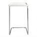 Mesa De Apoio Lateral Para Sofá Ou Cama Branca E Prata