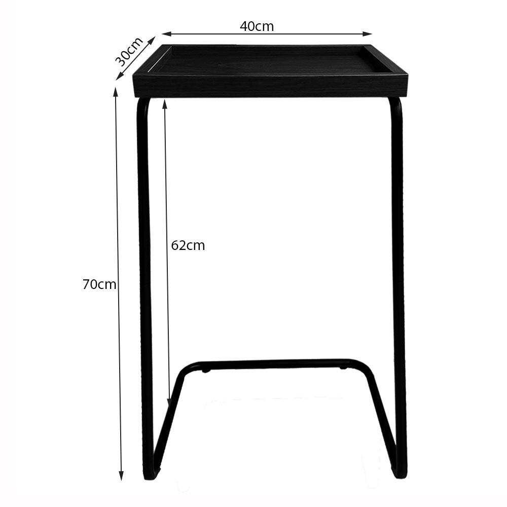Mesa De Apoio Lateral Para Sofá Ou Cama Castanho E Prata