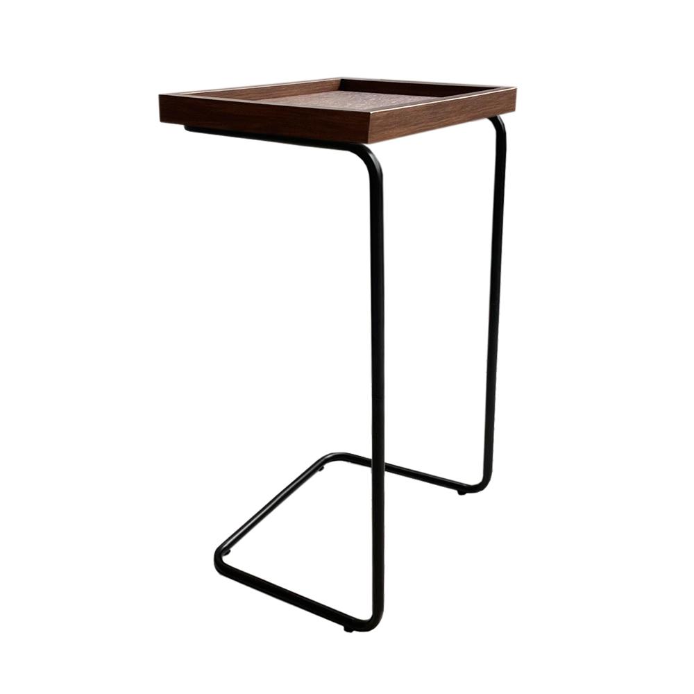 Mesa De Apoio Lateral Para Sofá Ou Cama Castanho E Preta