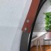 Espelho Decorativo Adnet Redondo Preto 60 cm com Alça Marrom - D'Rossi
