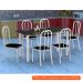 [OUTLET] Conjunto de Mesa Granada com 6 Cadeiras Madri Branco e Preto Liso GR