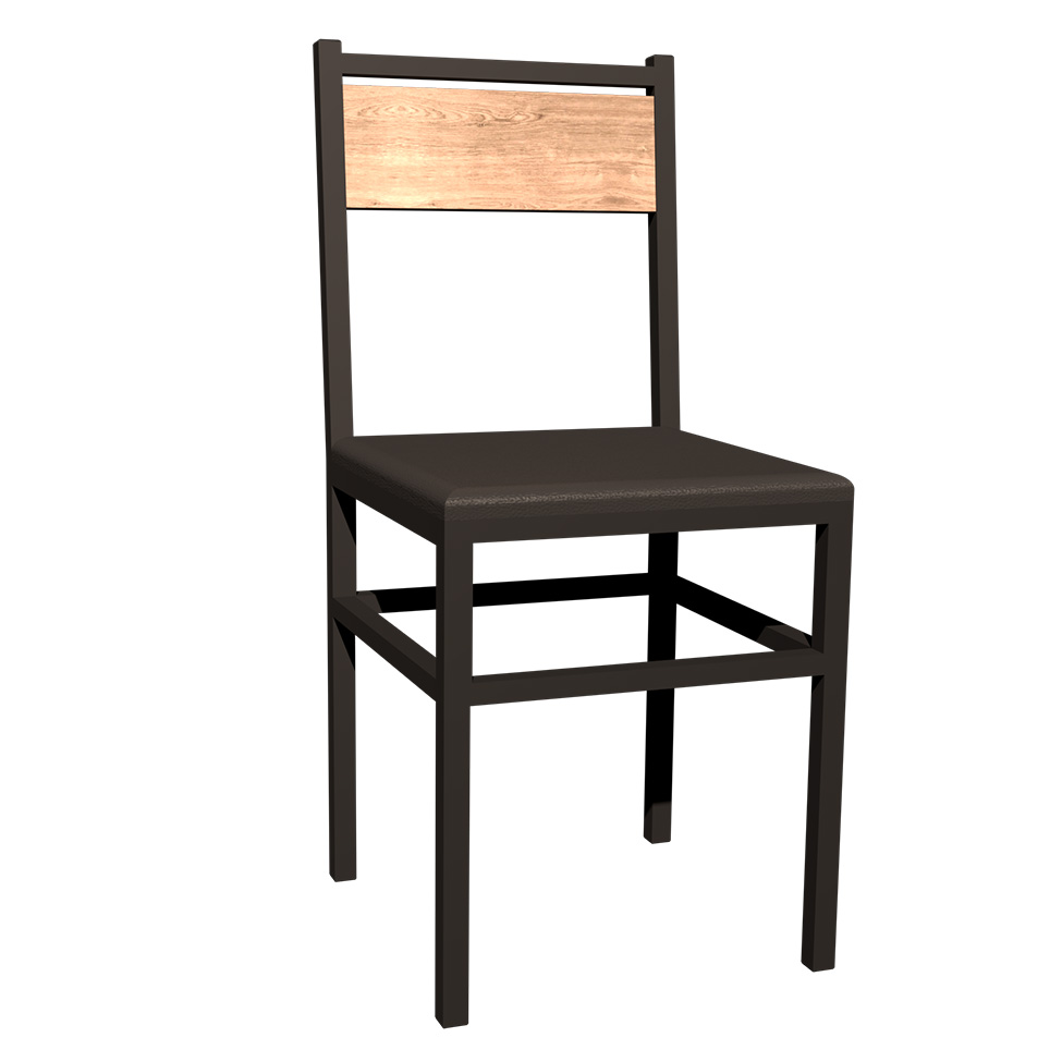 Conjunto com 2 Cadeiras de Jantar Curitiba Preto e Barona