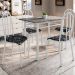 Conjunto de Mesa Genebra com 4 Cadeiras Alicante Branco Liso e Preto Floral