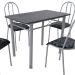 Conjunto de Mesa Genebra com 4 Cadeiras Alicante Branco Liso e Preto Floral