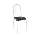 Conjunto de Mesa Genebra com 4 Cadeiras Alicante Branco Liso e Preto Floral