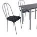 Conjunto de Mesa Genebra com 4 Cadeiras Alicante Branco Liso e Preto Floral