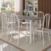 Conjunto de Mesa Granada com 6 Cadeiras Madri Branco e Natural Bege
