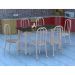 Conjunto de Mesa Granada com 6 Cadeiras Madri Prata e Preto Listrado GR