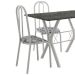 Conjunto de Mesa Miame 110 cm com 4 Cadeiras Madri Branco e Branco Floral