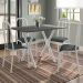 Conjunto de Mesa Miame 110 cm com 4 Cadeiras Madri Branco e Mesclado Petróleo