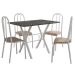 Conjunto de Mesa Miame 110 cm com 4 Cadeiras Madri Branco e Nature Bege