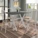 Conjunto de Mesa Miame 110 cm com 4 Cadeiras Madri Branco e Nature Bege