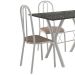 Conjunto de Mesa Miame 110 cm com 4 Cadeiras Madri Branco e Nature Bege