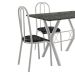 Conjunto de Mesa Miame 110 cm com 4 Cadeiras Madri Branco e Preto Floral