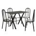 Conjunto de Mesa Miame 110 cm com 4 Cadeiras Madri Preto e Branco Floral