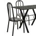 Conjunto de Mesa Miame 110 cm com 4 Cadeiras Madri Preto e Branco Floral