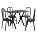 Conjunto de Mesa Miame 110 cm com 4 Cadeiras Madri Preto e Mesclado Petróleo