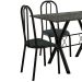 Conjunto de Mesa Miame 110 cm com 4 Cadeiras Madri Preto e Mesclado Petróleo
