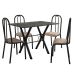 Conjunto de Mesa Miame 110 cm com 4 Cadeiras Madri Preto e Nature Bege