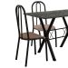 Conjunto de Mesa Miame 110 cm com 4 Cadeiras Madri Preto e Nature Bege