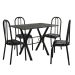 Conjunto de Mesa Miame 110 cm com 4 Cadeiras Madri Preto e Preto Floral