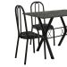 Conjunto de Mesa Miame 110 cm com 4 Cadeiras Madri Preto e Preto Floral